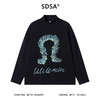 T4993SDSA秋冬新款痞帅男装潮牌撞色涂鸦印花半高领长袖T恤百搭时尚 商品缩略图1