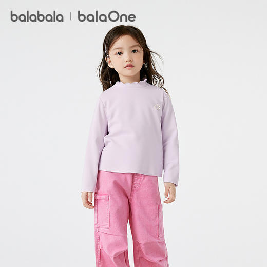 巴拉巴拉balaOne童装女童长袖t恤儿童2025冬季新款打底衫发热抗菌 商品图0