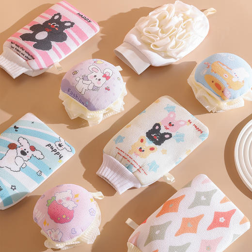 【搓澡巾搓泥搓灰】加厚双层擦灰洗澡布 搓背手套家用搓背沐浴手套  商品图0