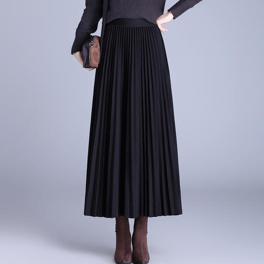 「自」全新升级【铂金会员146/天猫189/差价43】(01532)洛诗琳气质通勤百褶裙2025秋冬新款高腰韩版百搭A字半身裙 商品图4