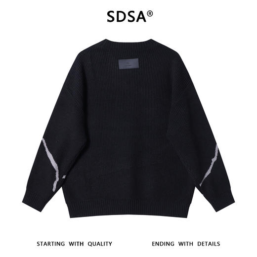 243026SDSA男士秋冬新款痞帅男装韩版简约撞色圆领毛衣百搭慵懒风针织衫 商品图5