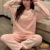 2025秋冬款月牙城珊瑚绒竖条纹暖暖套装女韩版休闲睡衣居家服新款新品 商品缩略图3