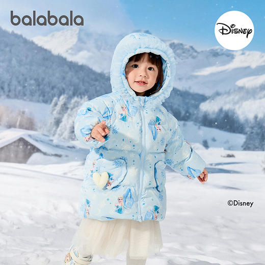 【迪士尼IPbalaOne】巴拉巴拉女童羽绒服艾莎公主2025新冬装连帽 商品图2