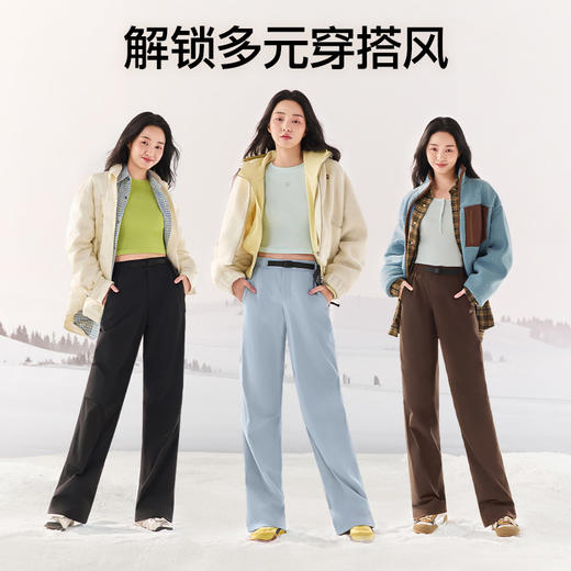 SIINSIIN工装裤女2025新款加绒冬季户外登山裤防风防水直筒冲锋裤 商品图4