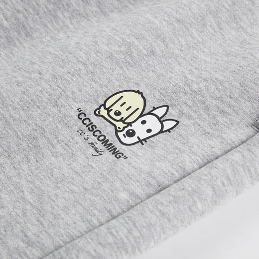 NPC潮牌CC系列加绒保暖小狗印花宽松直筒卫裤情侣潮趣CC3ASP13 商品图2