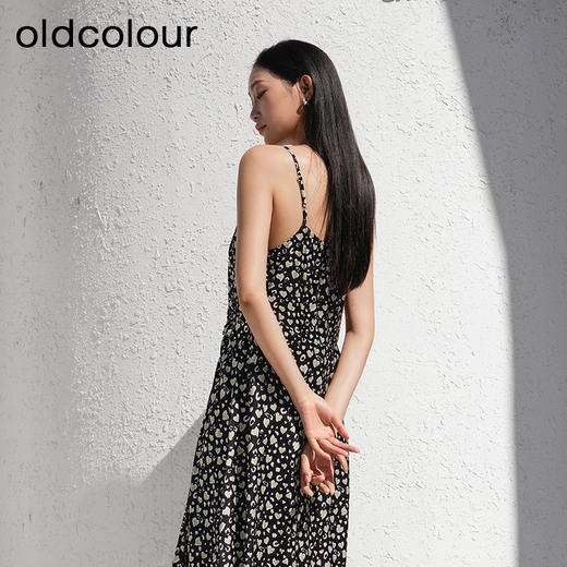 oldcolour夏季新款气质减龄中长款碎花吊带连衣裙女GP31104003 商品图2