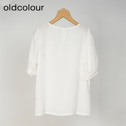 oldcolour欧珂夏季简约休闲宽松白色短袖套头衫女GM31012827 商品图1