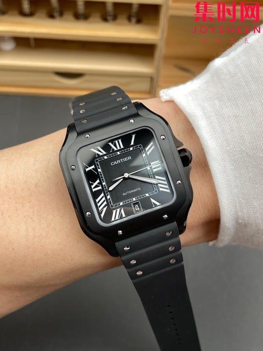 新卡地亚BV山度士系列WSSA0039 黑武士 全黑桑托斯 年度新款 ADLC黑色碳镀层 男士腕表 李现同款 商品图8