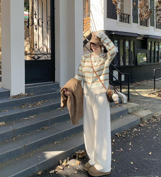 舒服到爆的豆乳裤银狐绒阔腿裤110406 商品图4