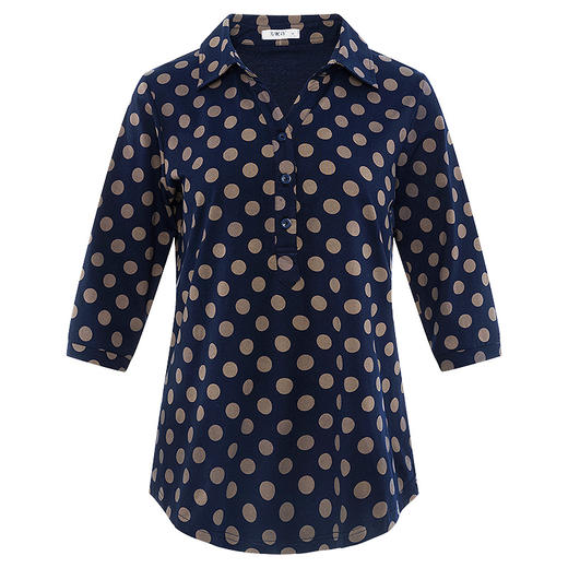 纯棉七分袖t恤上衣女春秋2026年新款大码波点中袖衫妈妈夏装短袖 商品图4