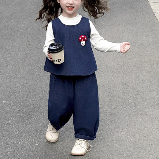 裁缝学苑TQ183女童牛仔马甲纸样裤子套装儿童服装打版裁剪样板图 商品图5