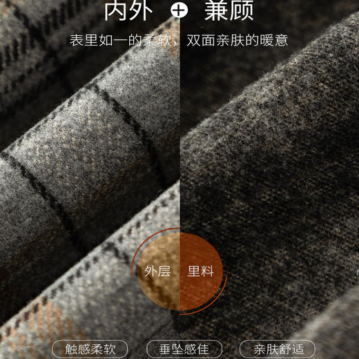 「高货xg」全新升级【铂金会员183/天猫239/差价56】(92748)洛诗琳毛呢格子阔腿裤2025秋冬高腰垂感显瘦九分直筒裤 商品图4