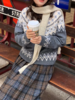 浮生八记/25C159/25D239/费尔岛羊毛套头毛衣短款A字半裙套装 商品缩略图3