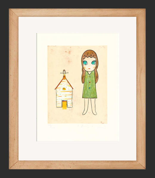 独角鹿西洋古董2005年丹麦Edition Copenhagen出版日本知名艺术家奈良美智与杉户洋签名合创限量彩色版画《无题》 商品图1