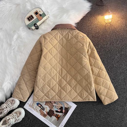 D110405新款卡其色拼接衣领儿童棉服外套女宝款 商品图13