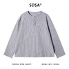 SDSA秋冬新款痞帅男装简约撞色竖纹按扣圆领毛衣百搭套头针织衫 商品缩略图1