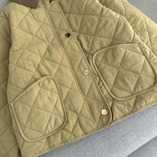 D110405新款卡其色拼接衣领儿童棉服外套女宝款 商品图2