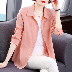 2026年新款秋季纯棉长袖衬衫洋气女装上衣女士全棉衬衣外套高级感