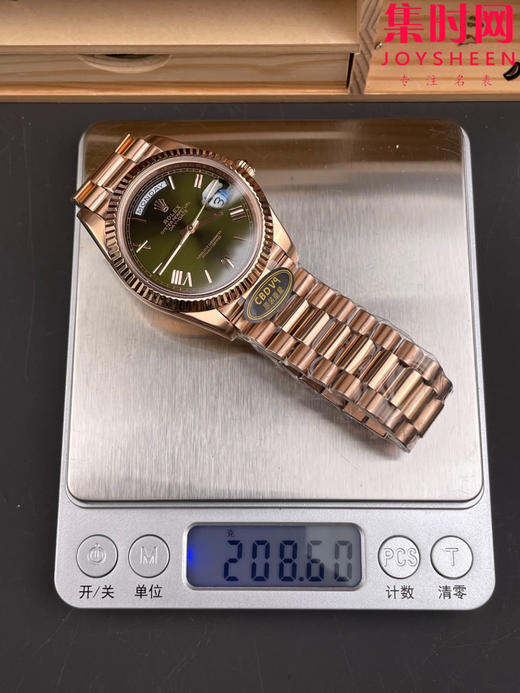 CBD配重版 V9版 重量200克+ 劳力士星期日历型系列 日志40mm 玫瑰金 橄榄绿罗马
款式：男士腕表 商品图8