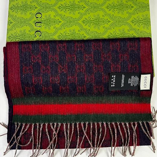 【礼盒礼袋】GUCCI古驰 双面小标GG图案 羊绒围巾 男女同款 商品图12