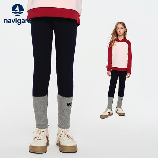 【纳维凯尔】【加绒】【120-165】意大利小帆船冬季女童加绒打底裤子 商品图2