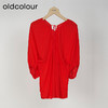 oldcolour欧珂夏季简约纯色休闲宽松中袖套头衫女HO26012421 商品缩略图0