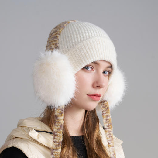 卡蒙绵羊毛耳帽一体亲肤针织帽KM-9691 商品图4