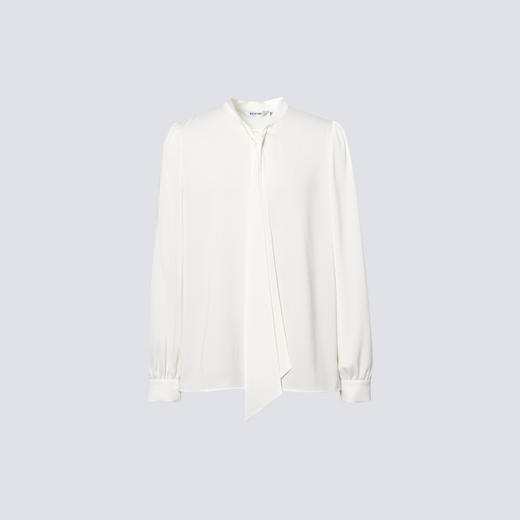 【商场同款】诗凡黎法式优雅飘带衬衫25秋新款缎面上衣3G9121351 商品图0