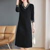高端长袖连衣裙女士早秋季2026新款高级胖mm大码女装宽松洋气裙子 商品缩略图4