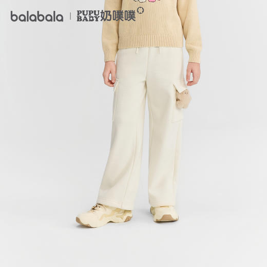 【奶噗噗IP商场同款】巴拉巴拉女童加绒裤子2025冬新款儿童工装裤 商品图1