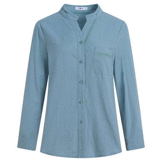 纯棉长袖衬衫女装春秋2026新款全棉女士衬衣中年妈妈品牌上衣外套 商品图4