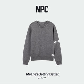 NPC潮牌复古袖子撞色千鸟格空气层针织毛衣3层空气层圆领NP5ASW03