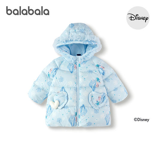 【迪士尼IPbalaOne】巴拉巴拉女童羽绒服艾莎公主2025新冬装连帽 商品图4