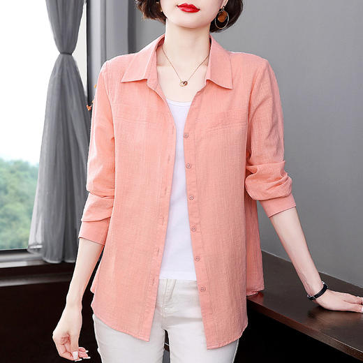 2026年新款秋季纯棉长袖衬衫洋气女装上衣女士全棉衬衣外套高级感 商品图2