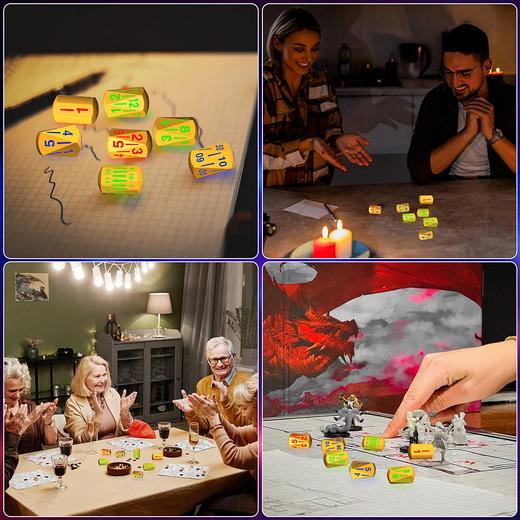 Victorydice 会发光的骰子 LED充电硅胶游戏骰子套装 带充电盒 商品图4