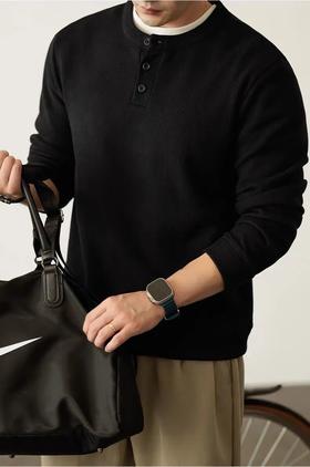 格桑米Gesamy·亨利领卫衣，特殊蓄能柔软面料，内里绒含羊毛，上身高级保暖