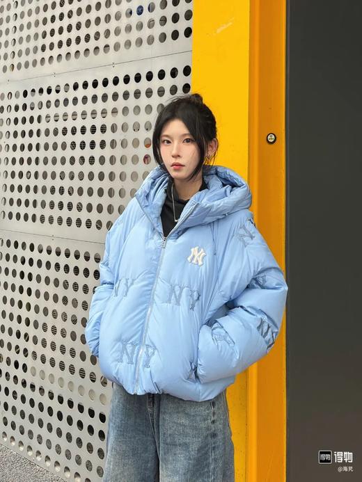 MLB满印宽松面包服舒适保暖轻盈百搭连帽羽绒服 商品图2