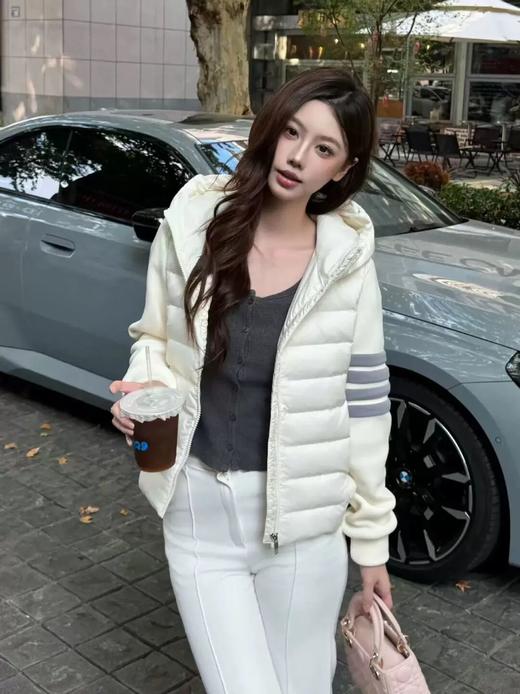 汤*布朗 400t高密度防风保暖功能性面料奥利绒四条杠女士轻便羽绒服 商品图0