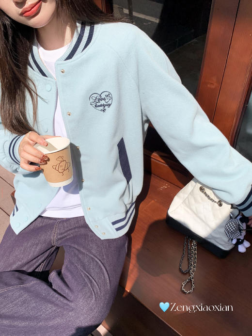 【269元任选2件】现货！成本巨贵，拍下包赚！水蓝色棒球外套 商品图6