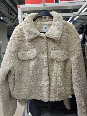 GAP 139元2件 仿羊羔绒拉链短款夹克  (线上线下同时在售不保证有货，活动款不退不换介意勿拍) 620952-TY