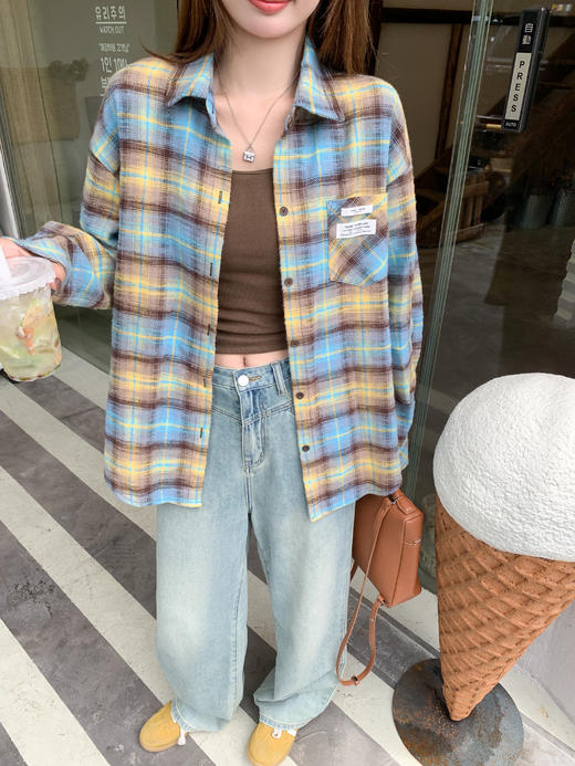 【189元任选2件】现货！撞色格子美拉德衬衫 商品图6