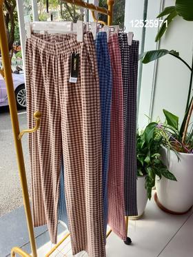 德绒格子长裤舒适透气简约大气12525971-972