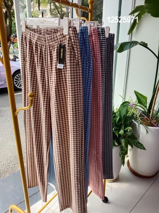 德绒格子长裤舒适透气简约大气12525971-972 商品图0