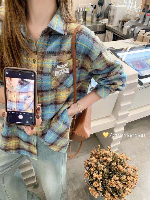 【189元任选2件】现货！撞色格子美拉德衬衫 商品图14