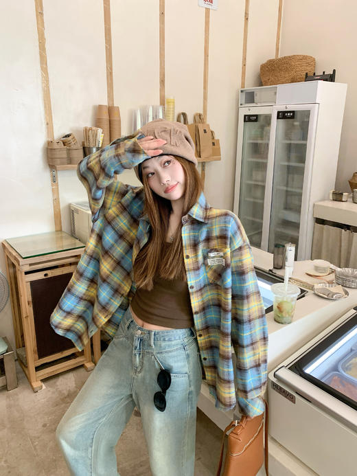 【189元任选2件】现货！撞色格子美拉德衬衫 商品图11