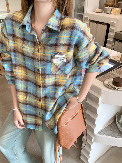 【189元任选2件】现货！撞色格子美拉德衬衫 商品图9