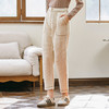 Famecoco范可儿直筒松紧腰保暖休闲裤小众撞色秋冬显瘦九分裤F225GA019 商品缩略图1