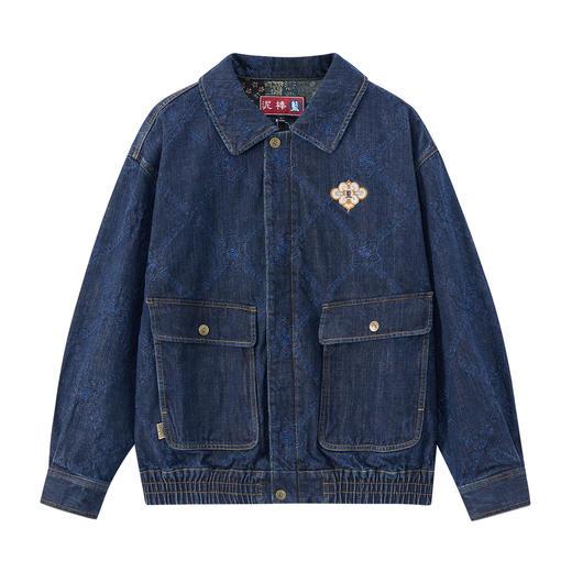 ONIARAI/鬼洗25秋冬新泥棒蓝敦煌藻井绣花宽松牛仔夹克男 N340239 商品图3
