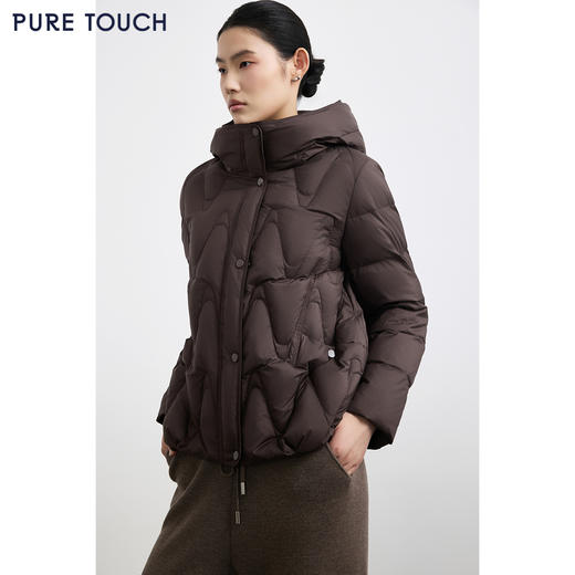 商场同款PURE TOUCH女装25冬新款白鸭绒羽绒服短款连帽宽松羽绒服 商品图4