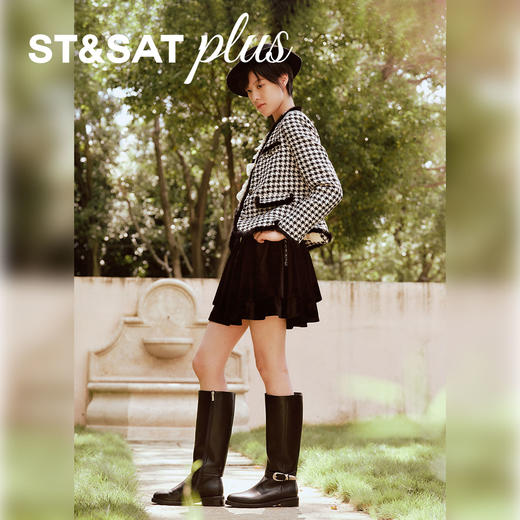 星期六复古骑士风长筒靴SSD4117172 商品图6